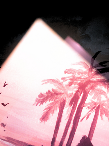 Close-up of Eazeye Monitor 2 screen showing illustration with cast shadows to show paper-like reactivity