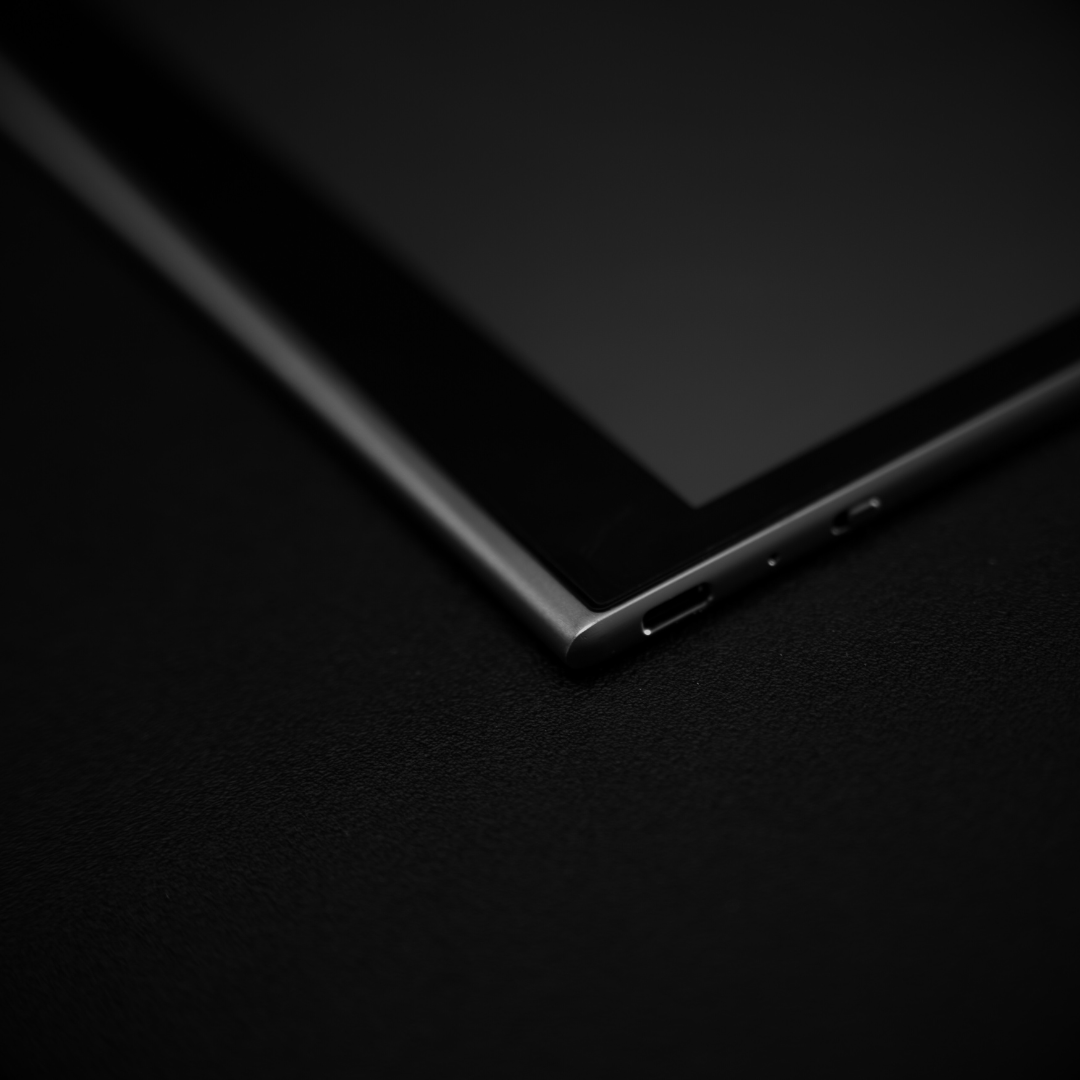 Teaser close-up of Paper 2 corner on black surface, screen off